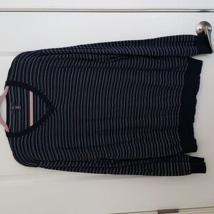 GAP Factory Men's V-Neck Navy Striped Long Sleeve Sweater - XXL